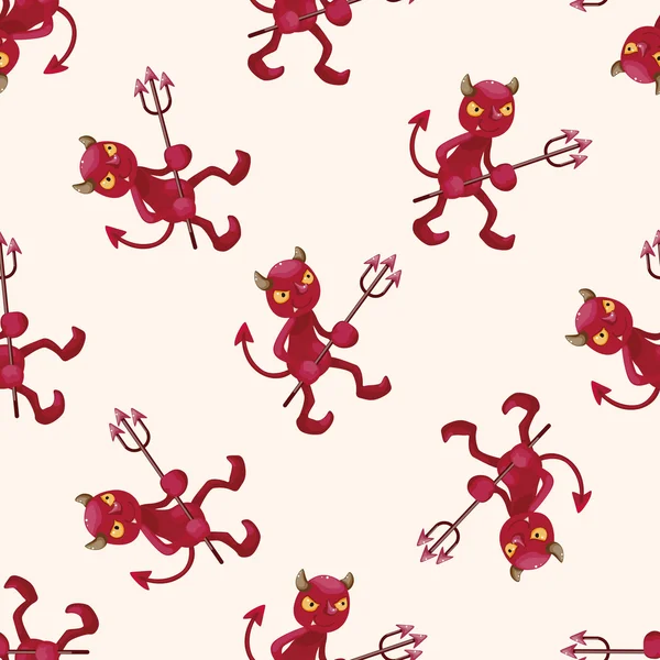 Diable, dessin animé fond de motif sans couture — Image vectorielle