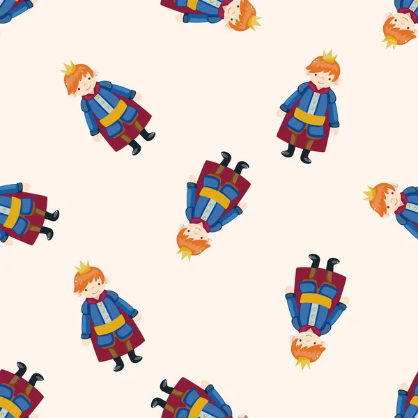 Royal theme prince, cartoon seamless pattern background — стоковый вектор