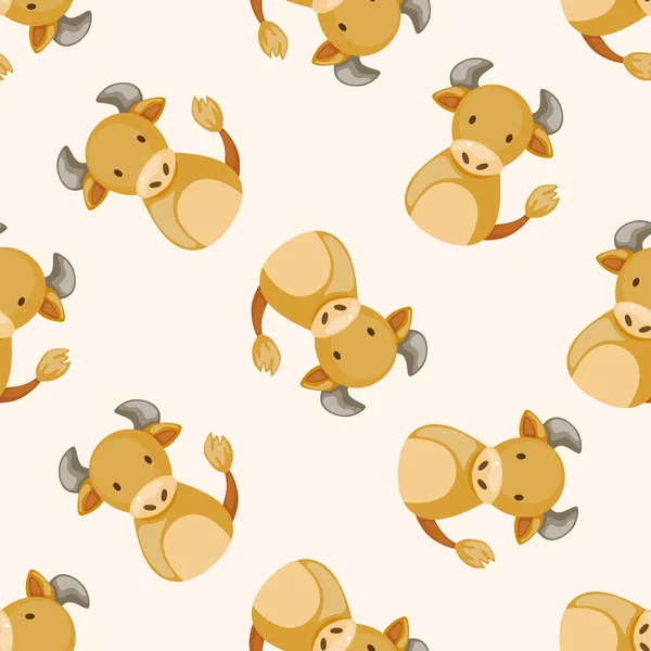 Chinese Zodiac ox, cartoon naadloze patroon achtergrond — Stockvector
