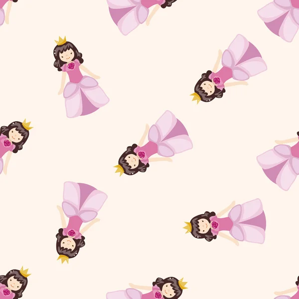 Royal theme princess, cartoon seamless pattern background — стоковый вектор