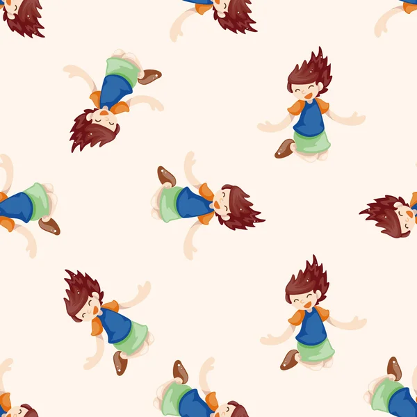 Springen Person, Cartoon nahtlose Muster Hintergrund — Stockvektor