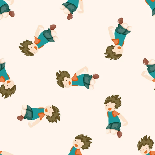 Personne sautante, dessin animé fond de motif sans couture — Image vectorielle