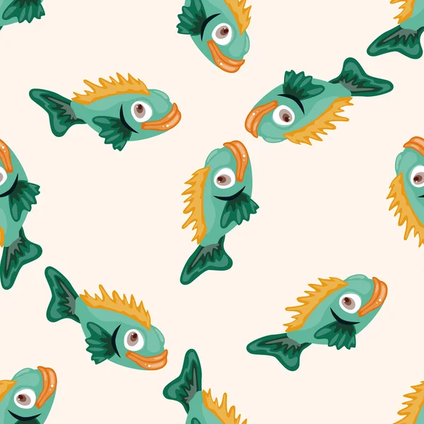 Риба, мультяшний безшовний візерунок фон — стоковий вектор