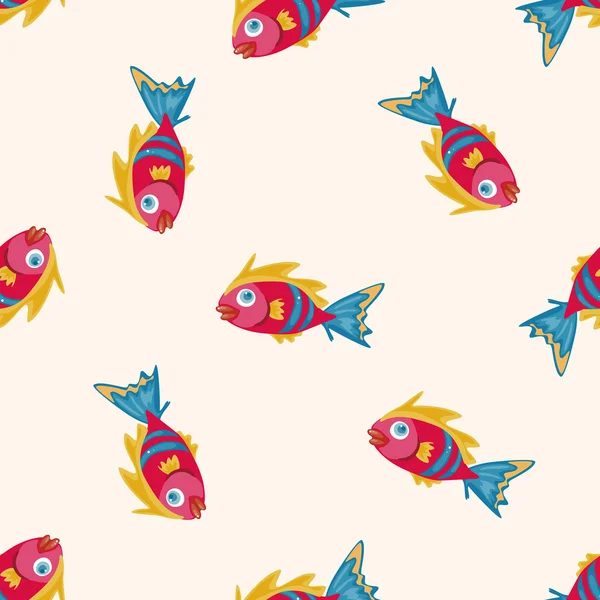 Рыба, мультфильм бесшовный фон шаблона — стоковый вектор