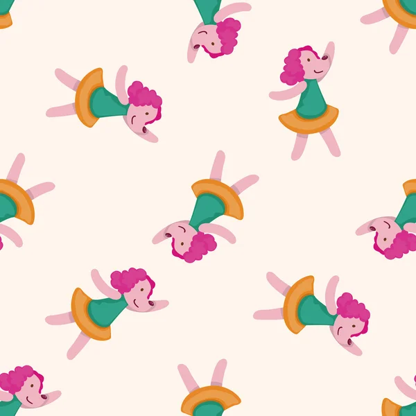 Animal dancing cartoon , cartoon seamless pattern background — Stock Vector