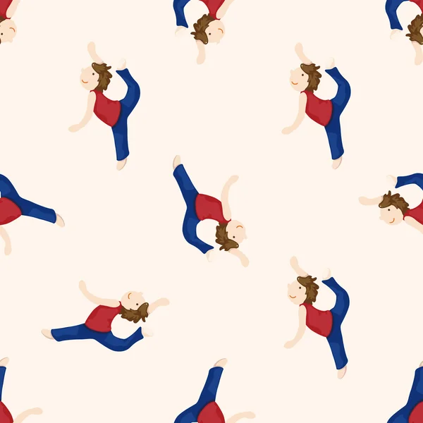ダンサー、漫画のシームレスなパターン背景 — ストックベクタ