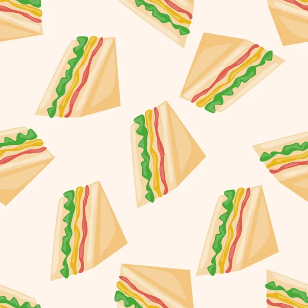 Sandwich, cartoni animati senza soluzione di continuità modello di sfondo — Vettoriale Stock