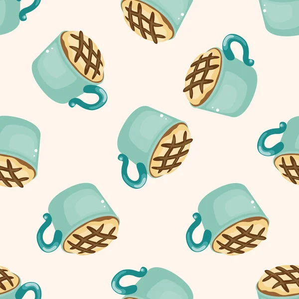 Coffee, cartoon seamless pattern background — стоковый вектор