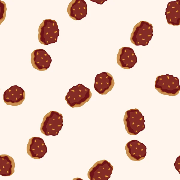 Cookie , cartoon seamless pattern background — Stock Vector