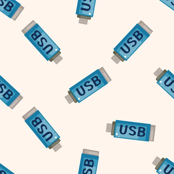 USB, dessin animé fond de motif sans couture — Image vectorielle