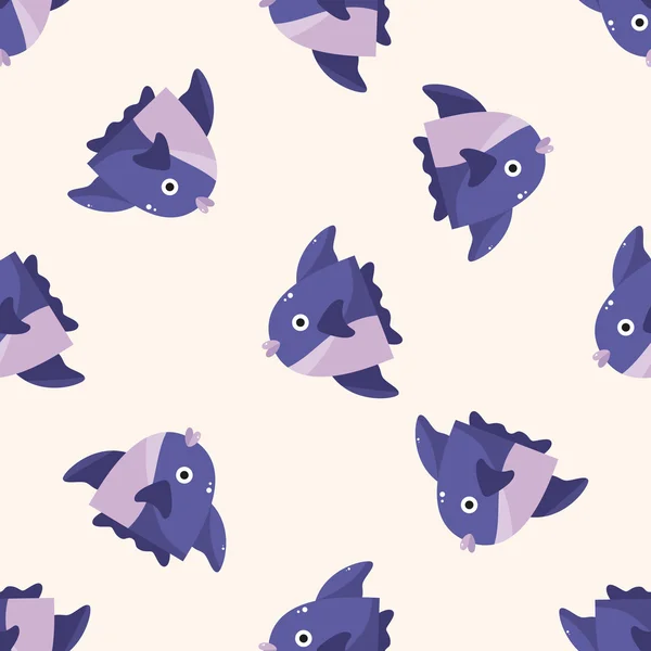 Fisch, Cartoon nahtlose Muster Hintergrund — Stockvektor