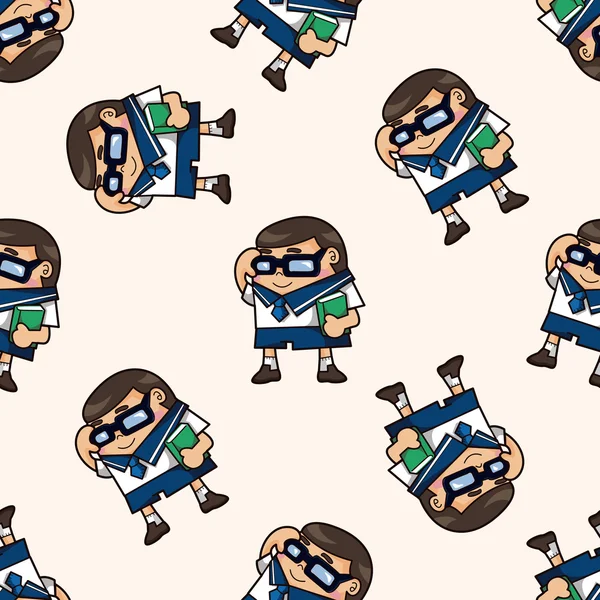 Student, cartoon seamless pattern background — стоковый вектор