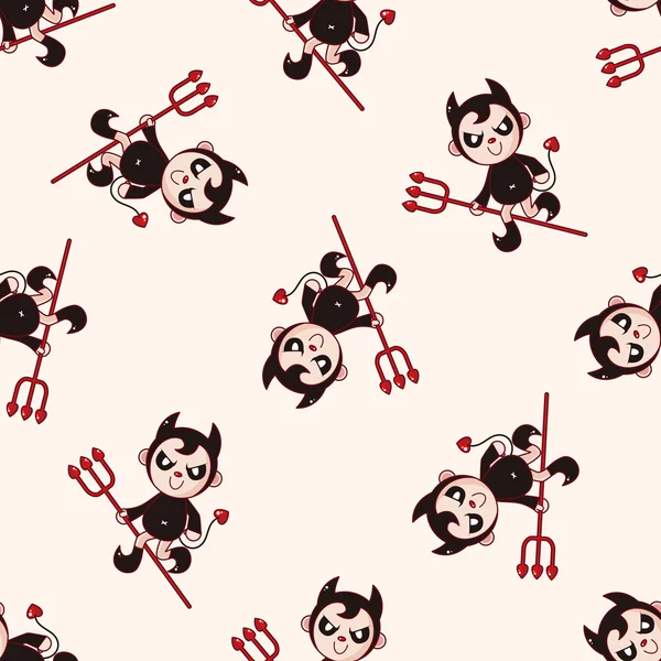 Devil, cartoon seamless pattern background — стоковый вектор