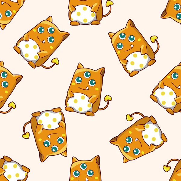 Bizarre monster, cartoon seamless pattern background — стоковый вектор