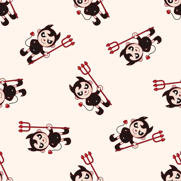 Devil, cartoon seamless pattern background — стоковый вектор