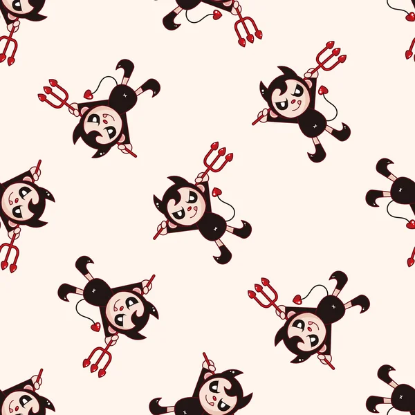 Devil, cartoon seamless pattern background — стоковый вектор