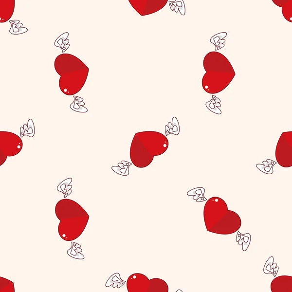 Dia dos Namorados amor coração, desenho animado sem costura padrão de fundo —  Vetores de Stock