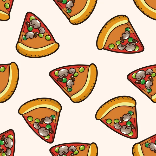 Pizza, cartoon naadloze patroon achtergrond — Stockvector