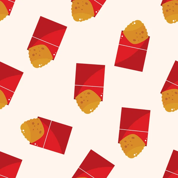 Alimentos fritos tema hashbrown, dibujos animados sin costura patrón de fondo — Vector de stock