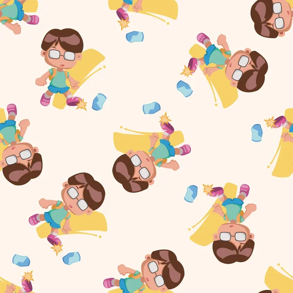 Student, cartoon seamless pattern background — стоковый вектор