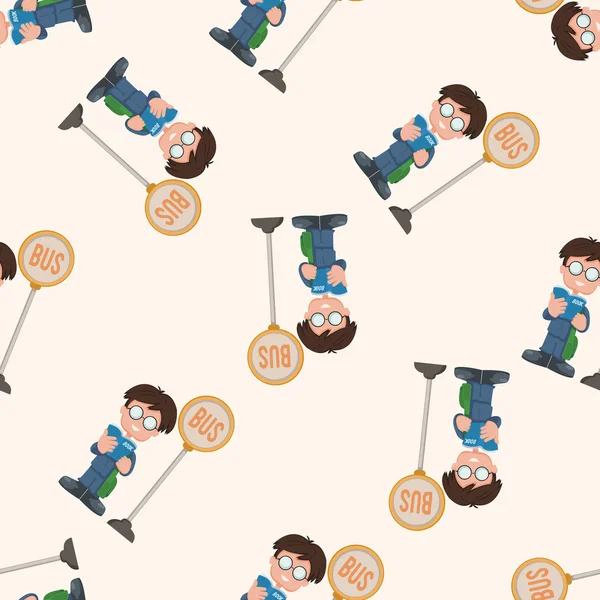 Student, cartoon seamless pattern background — стоковый вектор