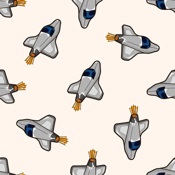 Spaceship , cartoon seamless pattern background — Stock Vector