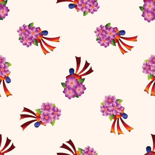 Bouquet de fleurs, dessin animé fond de motif sans couture — Image vectorielle