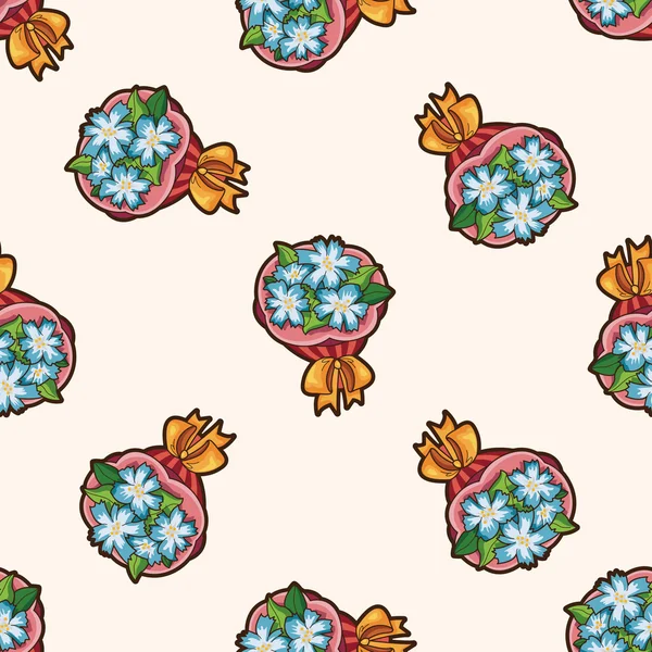 Flower bouquet , cartoon seamless pattern background — Stock Vector