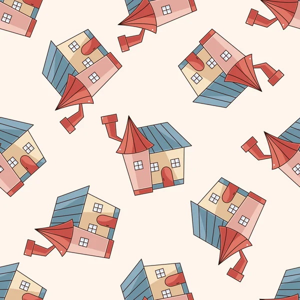 Building , cartoon seamless pattern background