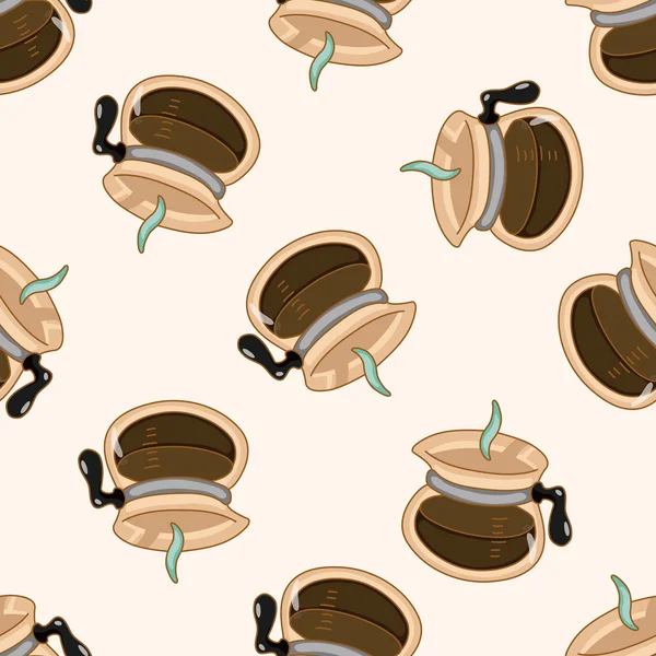 Coffee , cartoon seamless pattern background — Stock Vector