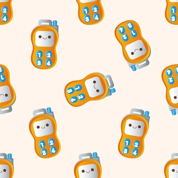Bebê brinquedo walkie, desenho animado sem costura padrão de fundo —  Vetores de Stock