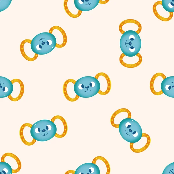Baby toy rattle , cartoon seamless pattern background — Stock Vector