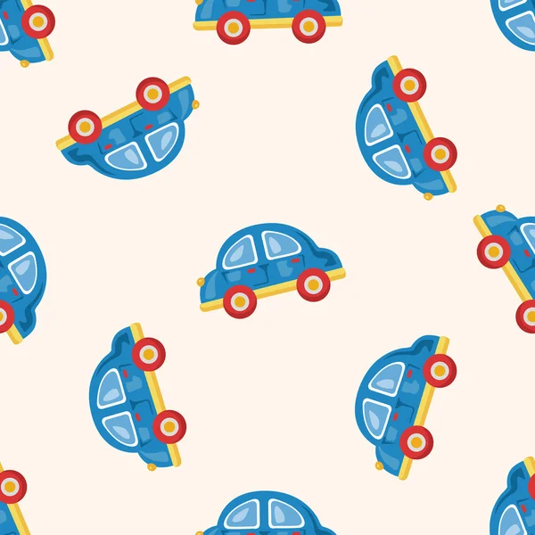 Μωρό παιχνίδι αυτοκίνητο, κινούμενα σχέδια απρόσκοπτη φόντο του χαρτιού καλύπτεται — Διανυσματικό Αρχείο