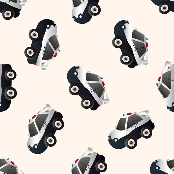 Transportation theme police car , cartoon seamless pattern background — Stock Vector