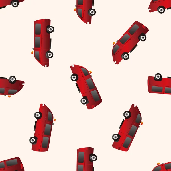 Transporte tema firetruck, desenho animado sem costura fundo padrão — Vetor de Stock