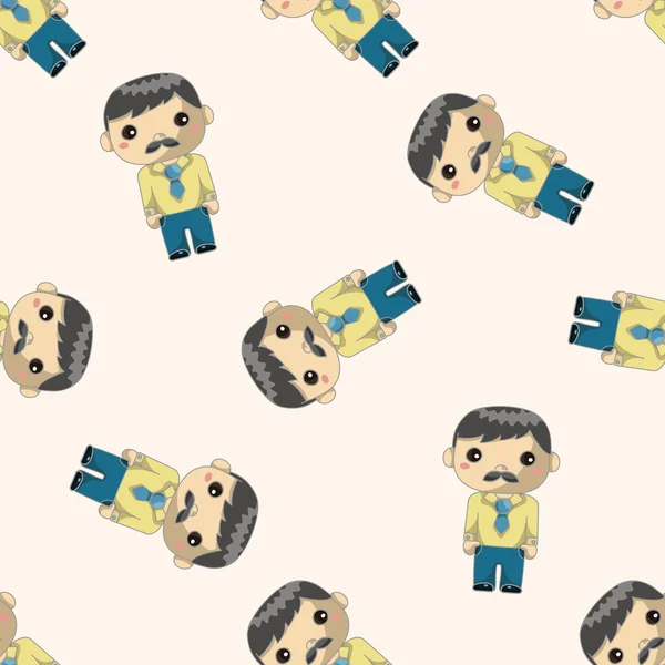 Father, cartoon seamless pattern background — стоковый вектор