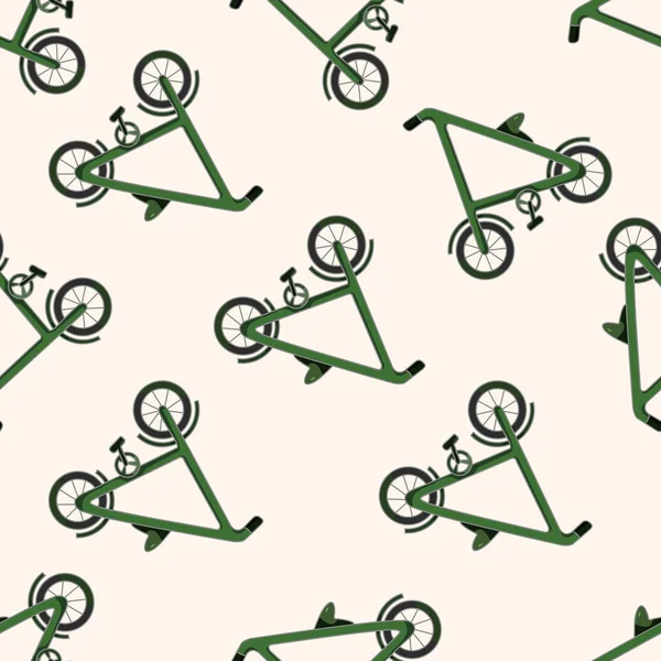 Transport cykel, tecknade seamless mönster bakgrund — Stock vektor