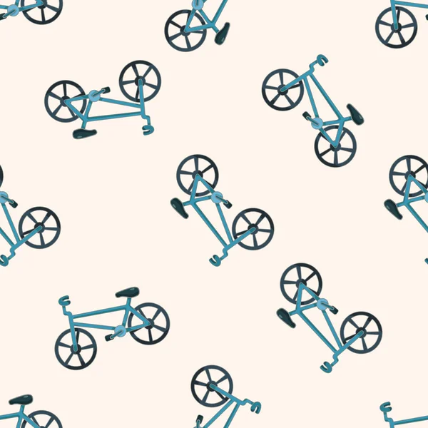 Bicicleta de transporte, dibujos animados sin costura patrón de fondo — Vector de stock