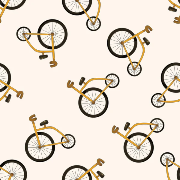 Transportation bike , cartoon seamless pattern background — Stock Vector