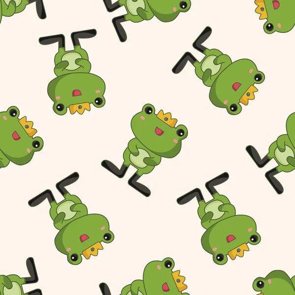 青蛙王子，卡通无缝图案背景 — 图库矢量图片