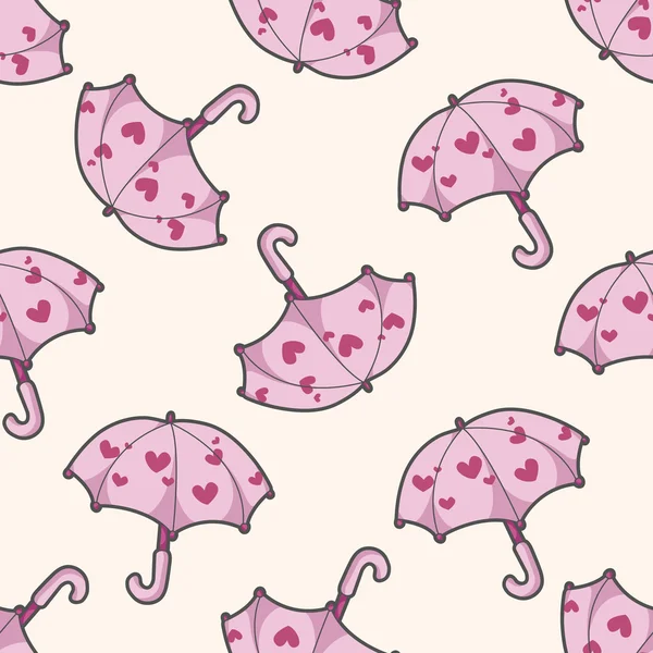 Umbrella, cartoon seamless pattern background — стоковый вектор