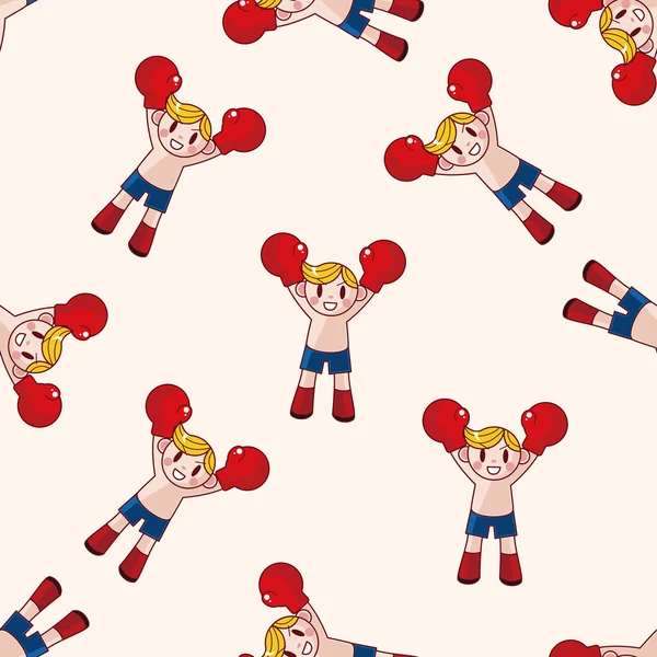 Boxer, desenho animado sem costura fundo padrão — Vetor de Stock