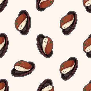 Japon yemek suşi, çizgi film etiketi simgesi