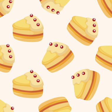 Dekorasyon kek, çizgi film etiketi simgesi