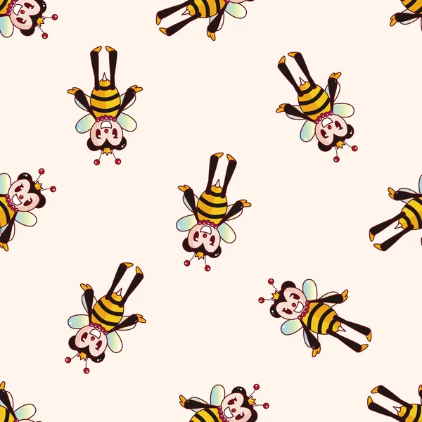 Dibujos animados de abejas, icono de la etiqueta de dibujos animados — Vector de stock