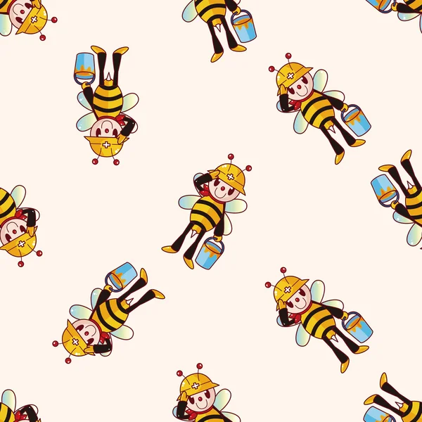 Méh karikatúra, karikatúra matrica ikon — Stock Vector