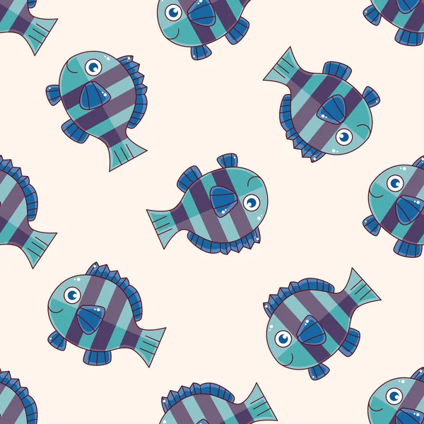 Desenho animado de peixe, ícone da etiqueta dos desenhos animados — Vetor de Stock
