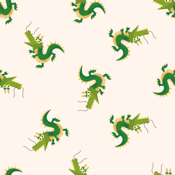Animal dragón de dibujos animados, icono de la etiqueta de dibujos animados — Vector de stock