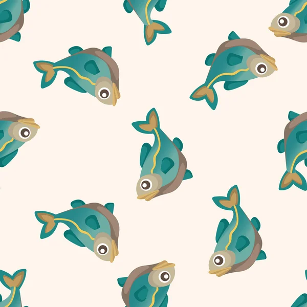 Ryby kreslený, bezešvé pattern — Stockový vektor