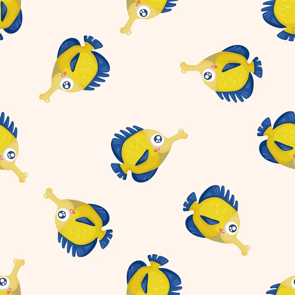 Moře zvířat ryb kreslený, bezešvé pattern — Stockový vektor